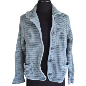 Mod-O-Doc 2 Sage Waffle Boxy Jacket Soft Cotton Lagenlook Artsy Bohemian
